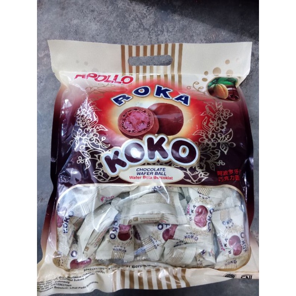 

APOLLO ROKA COKLAT KOKO 250GRAM/CEMILAN BOLA COKLAT WAFER KRIM/MAKANAN RINGAN