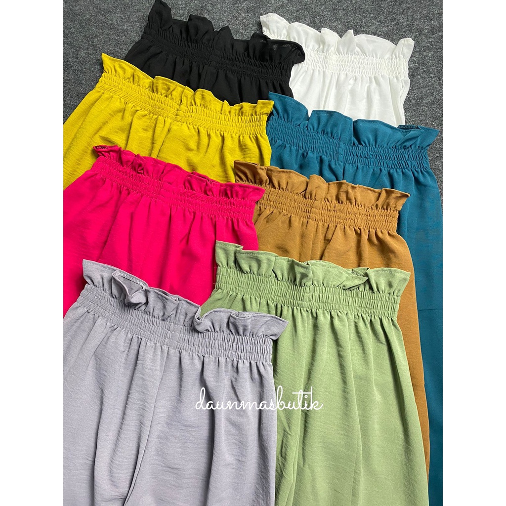 1KG MUAT 3PCS | CORLA KULOT HIGHWAIST CRINKLE PREMIUM HITS OOTD FASHION WANITA