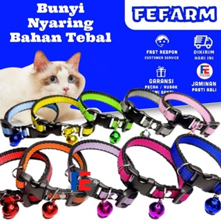 Image of Kalung Kucing List Hitam Lonceng Bunyi FEFARM