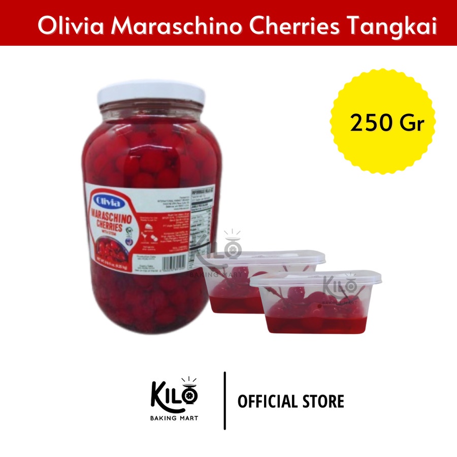 

Olivia Maraschino Cherries Ceri Tangkai Repack 250 gr