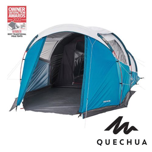 QUECHUA TENDA CAMPING GROUND FAMILY KEMAH ARPENAZ 4.1 FRESH AND BLACK 4 ORANG 1 RUANG TIDUR 4.1 F&B 