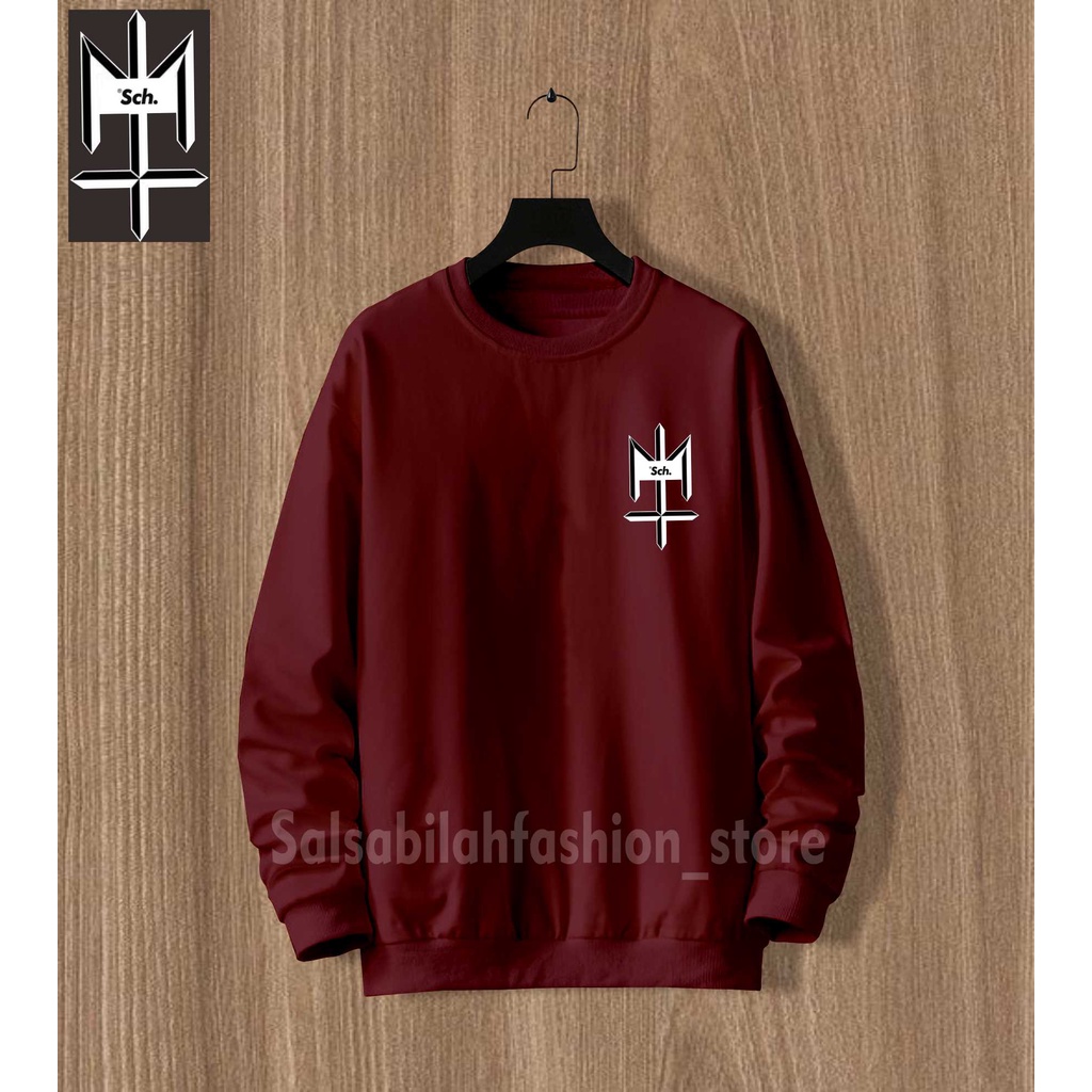 [PREMIUM] Basic Sweater greenlight Purple Polos Crewneck Sweatshirt Pria Wanita Size M-XXL