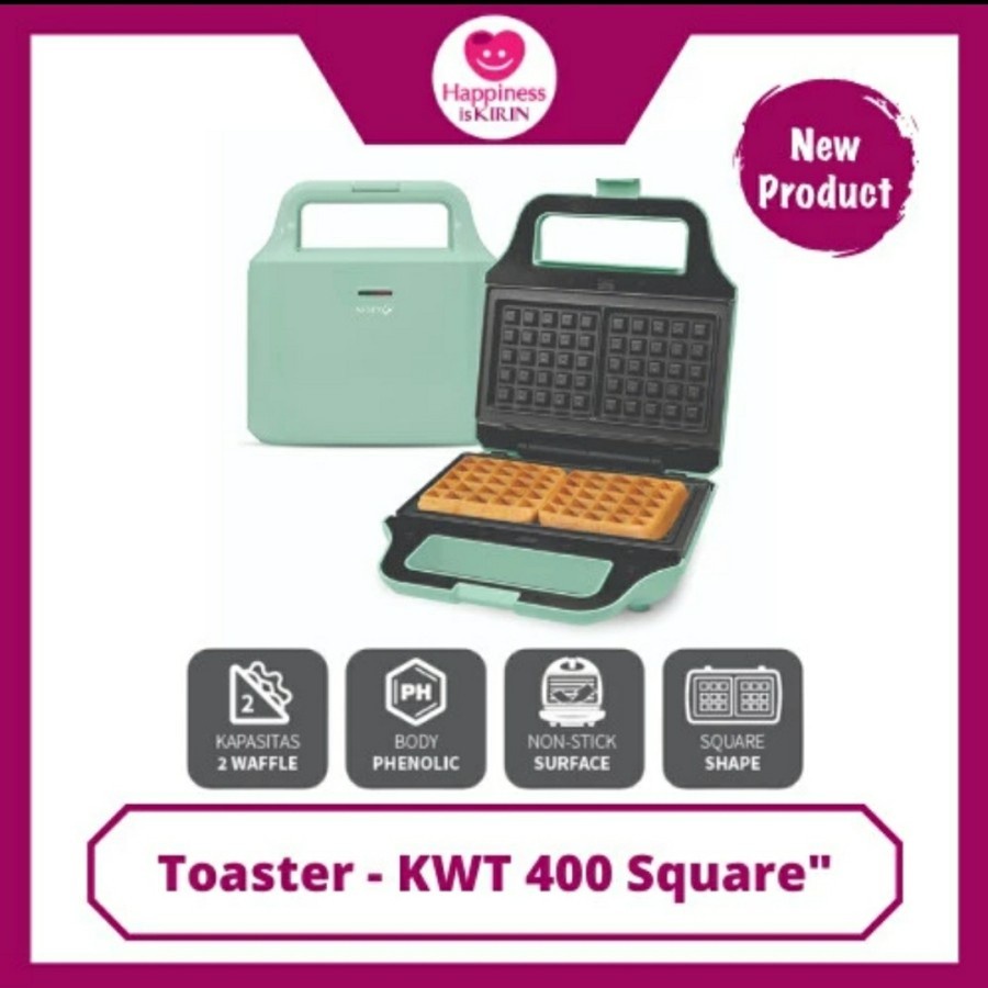 KIRIN Waffle Toaster KWT 400 S/R / Pembuat Roti Waffle