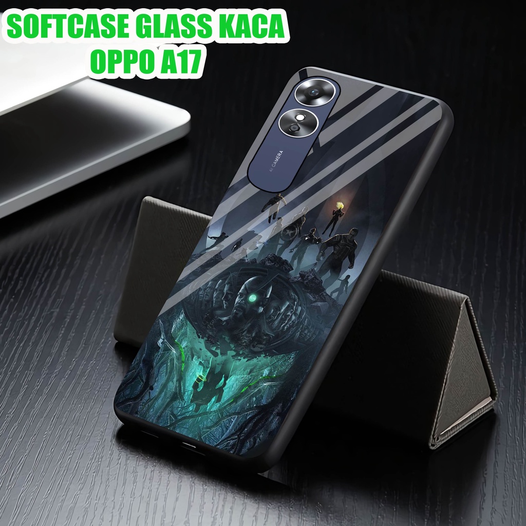 Softcase Glass Kaca OPPO A17 - Case Hp Pelindung Handphone OPPO A17 [ A68]