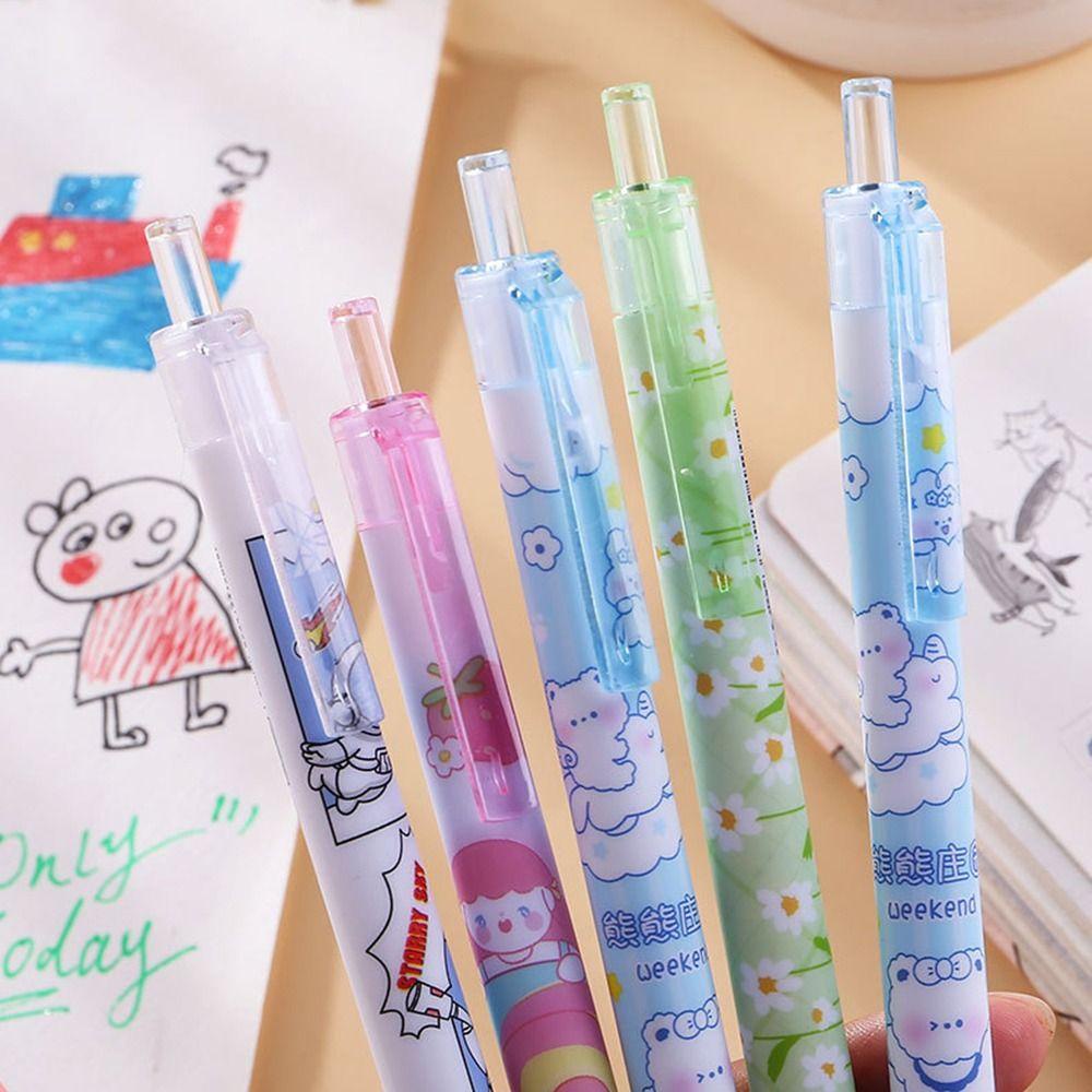 Preva 5PCS/Set Pena Gel Perlengkapan Kantor Sekolah Alat Tulis Tinta Biru Dihapus Tanda Tangan Pen