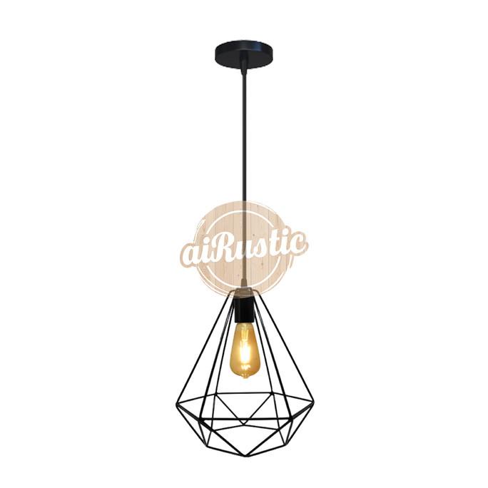 Lampu gantung diamond design minimalis dekorasi cafe vintage rustic