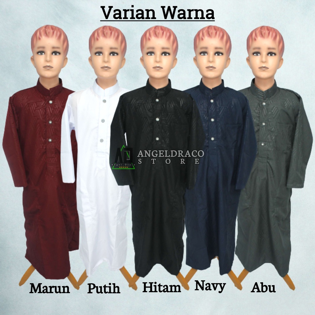 Koko Gamis Jubah Embos Anak Laki Laki Cowo Usia 0-14 Tahun