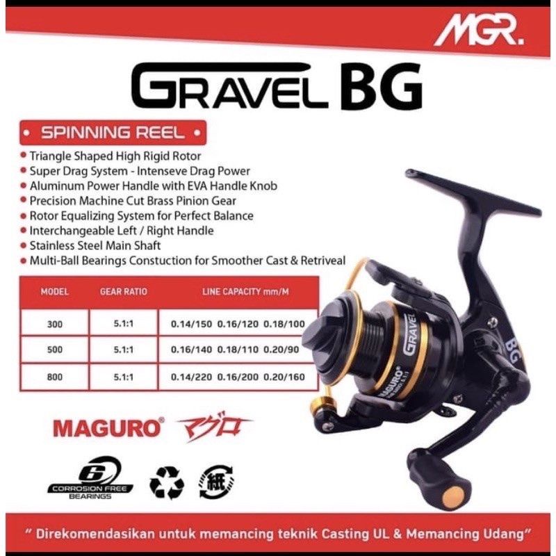 REEL MAGURO GRAVEL BG 300 500 800 MINI REEL ULTRALIGHT