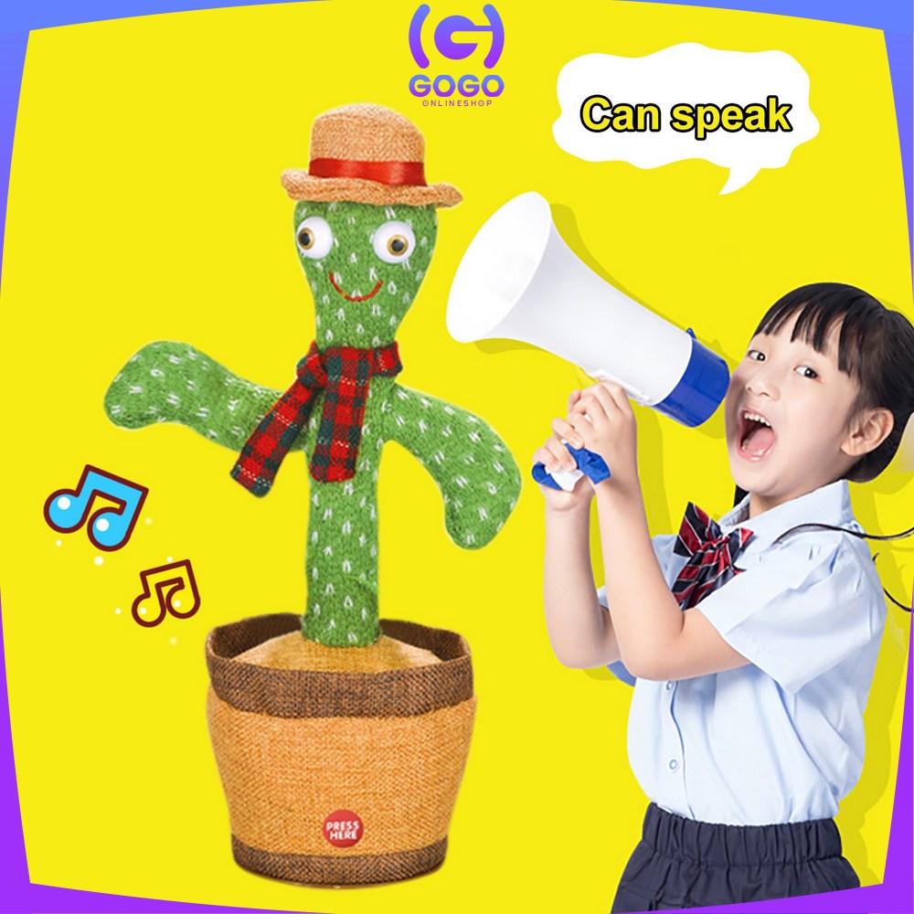 GOGO-M179 Mainan Kaktus Bergoyang Dancing Cactus Boneka Kaktus Goyang dan Bicara Kaktus Joget Ngomong