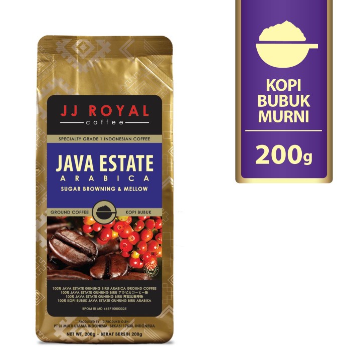 

BUY 2 JJ ROYAL COFFEE JAVA ESTATE ARABICA BAG 200GR FREE PEABERRY100GR