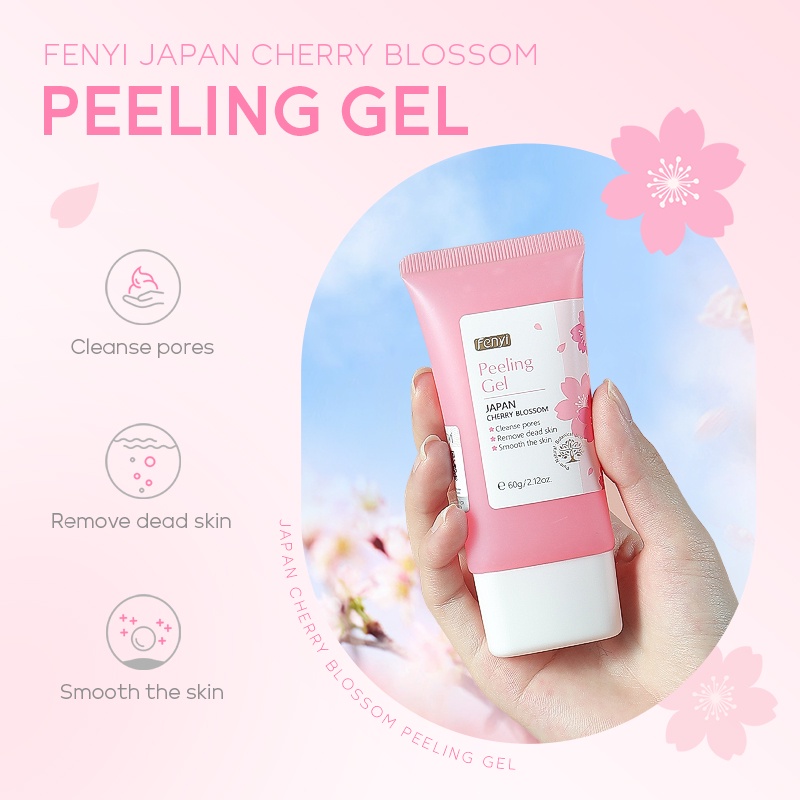 Fenyi Cherry Blossom Peeling Gel Facial Scrub Eksfoliasi Mengangkat Kulit Mati 60g