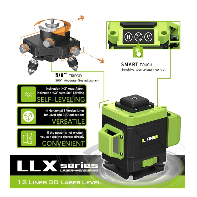 L-FINE Laser Level Green 16 Line 3/4D Super Powerfull