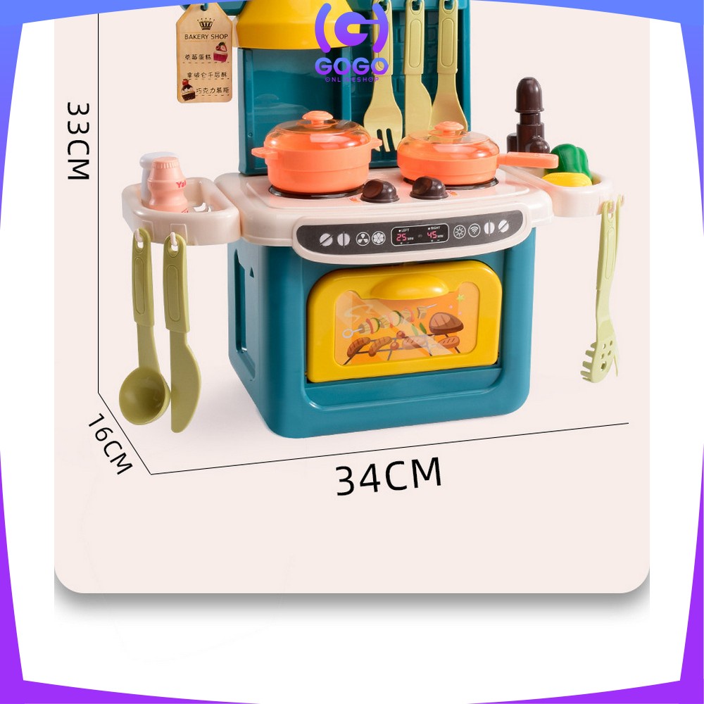GOGO-M260 Mainan Anak Kitchen Set Mini Isi 36PCS Mainan Anak Perempuan Masak Masakan Lengkap Kitchenware 8038