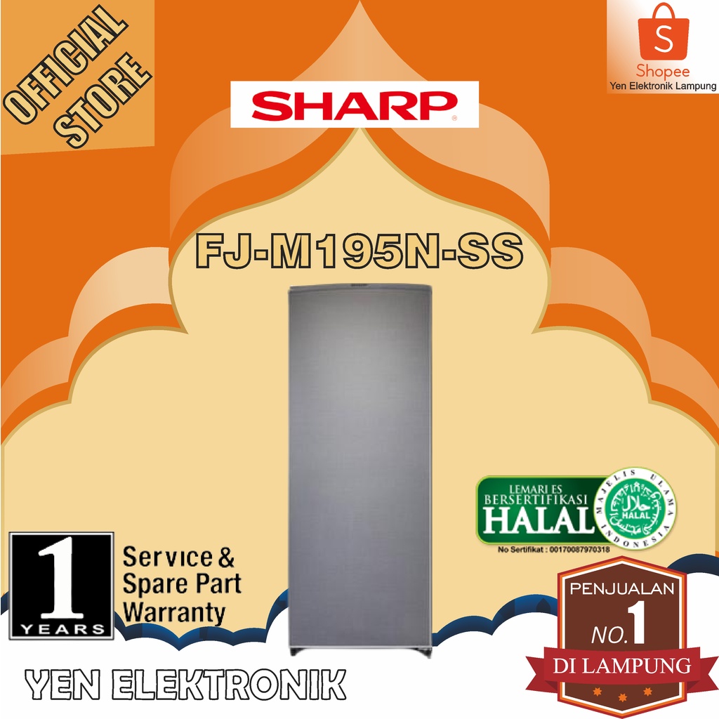 Freezer SHARP FJ M 195 N/SS Untuk Membuat Es Batu 8 Rak Low Watt Garansi Resmi SHARP 1 Tahun