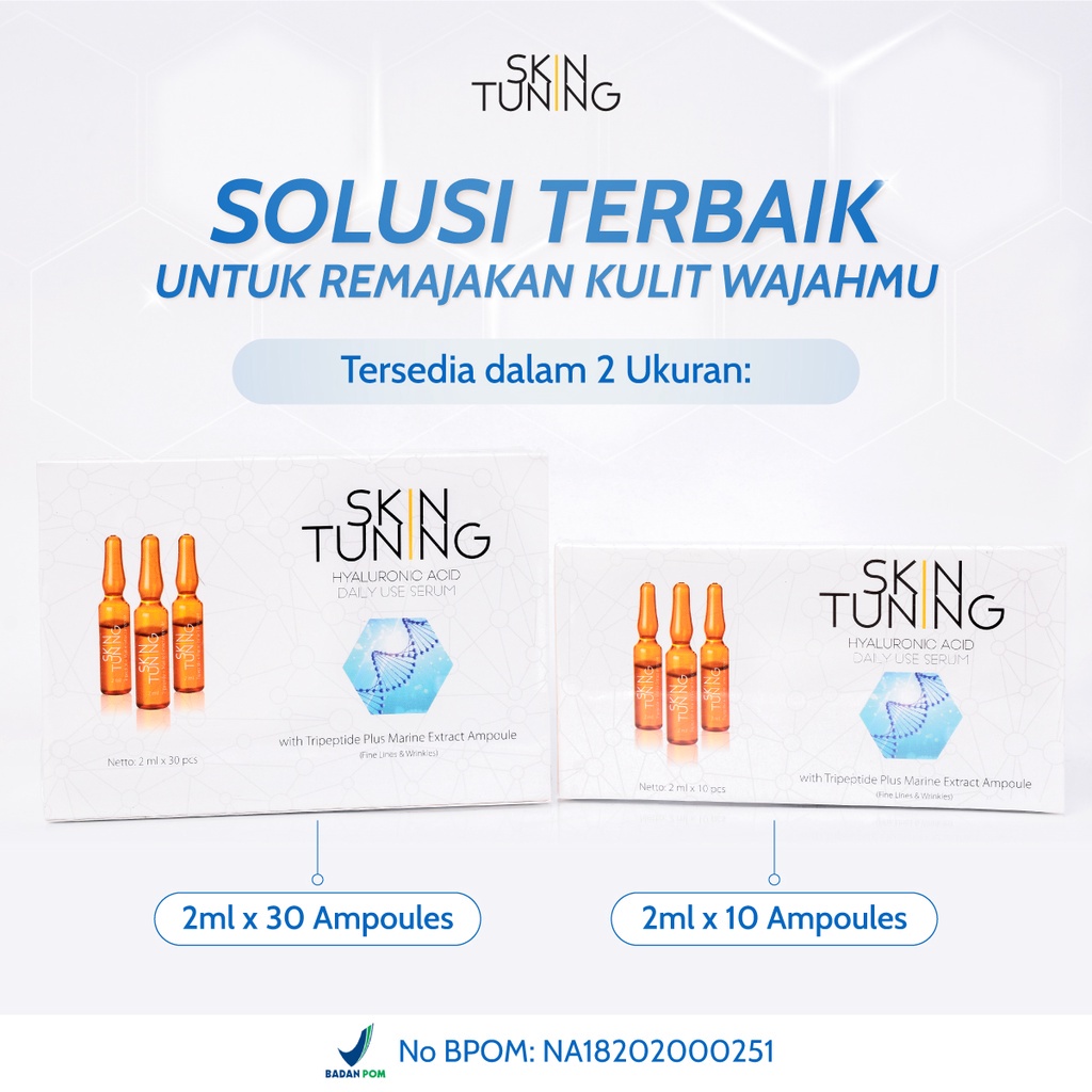 SKIN TUNING Tripeptide Plus Marine Extract Ampoule (Fine Line &amp; Wrinkle) Pelembab Wajah Anti Aging Menghilangkan Kerutan