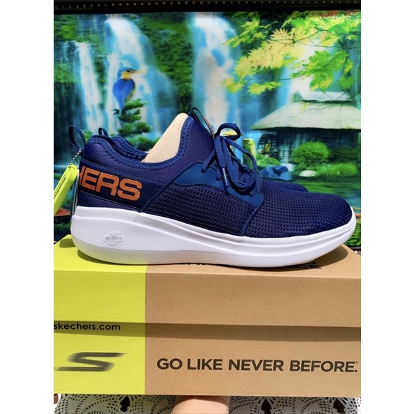 Skecehers Go Run Fast Valor Navy Slip On, 55103