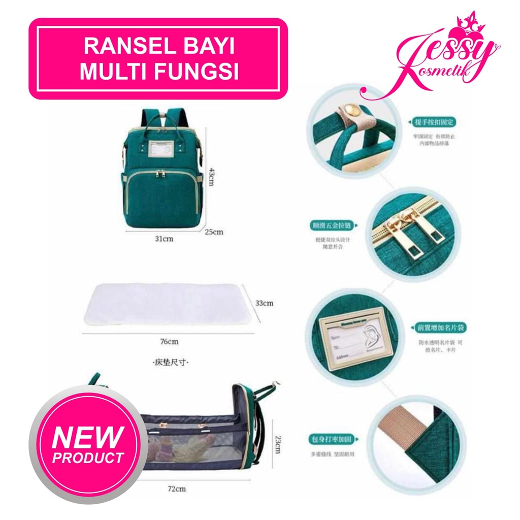 [900gr] T724 | Tas Bayi Multifungsi Tempat tidur lipat Baby diapers bag Perawatan tas Perlengkapan R