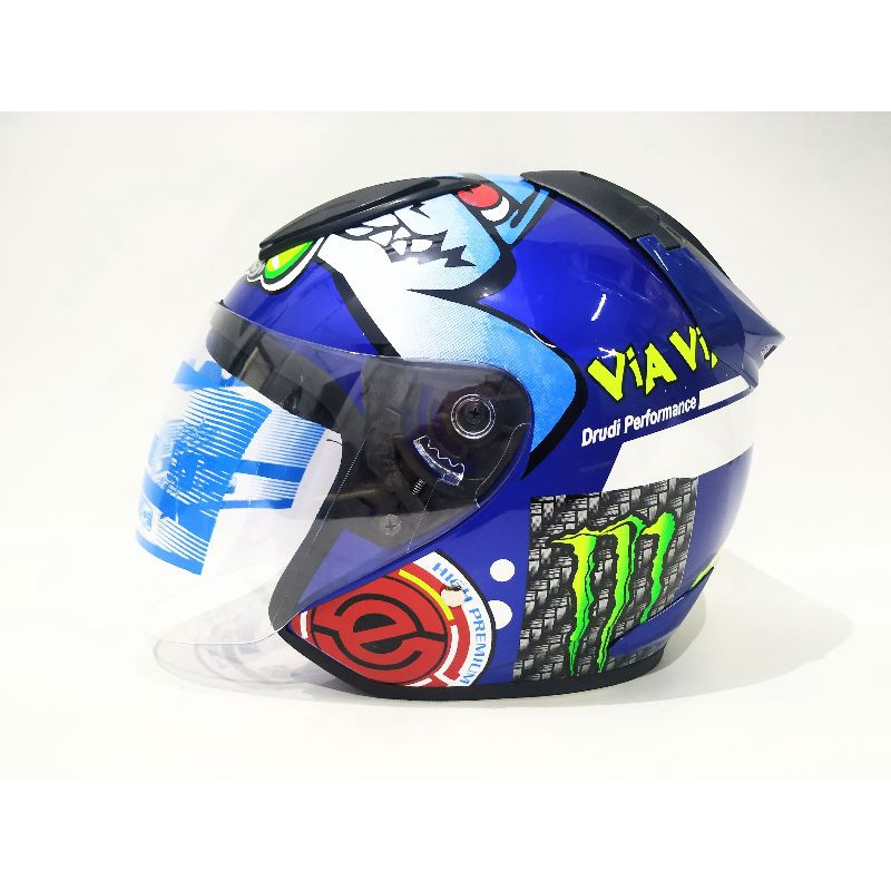 Jual Helm Arl Centro Model R Valentino Rossi Via Biru Single Visor