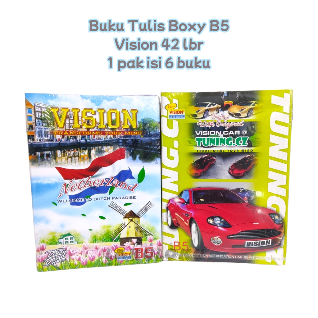 

Buku Tulis Boxy B5 Vision 42 lembar 1 Pak 6 buku