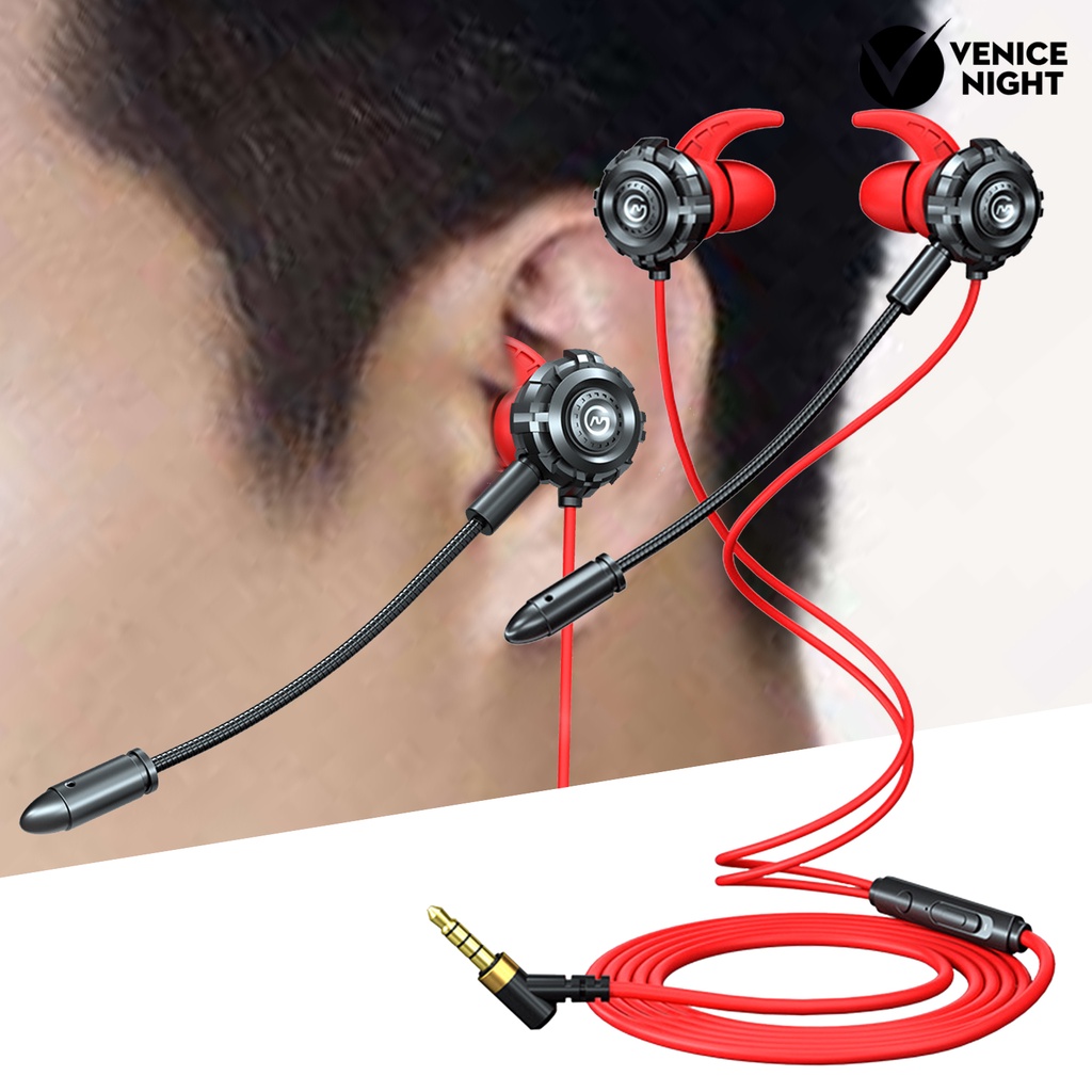 (VNEP) (Berkabel) G500 Earphone Kompatibilitas Luas Gaming Mic In-Ear Headset Noise Isolating Headphone untuk Notebook