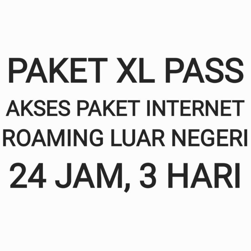 [BUKAN KUOTA ROAMING, CHAT DULU SEBELUM ORDER]Paket Roaming Pass XL Luar Negeri Negri 3 Hari 24 Jam