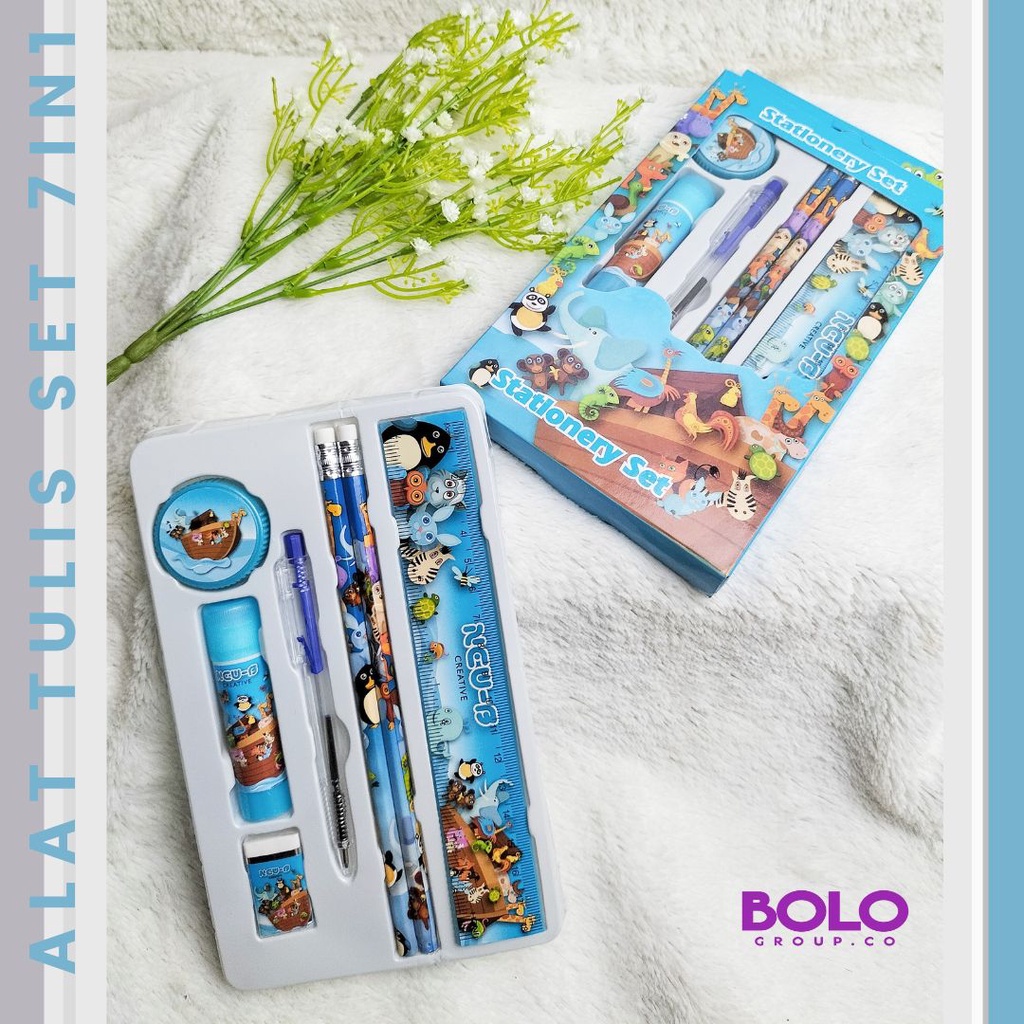 BOLOGROSIR [ATS] Alat Tulis Set 7in1 / Stationery Set / Alat Tulis Anak / Alat Tulis Sekolah / Set Alat Tulis 7in1