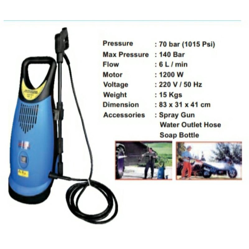 Jet Cleaner 1200W 70 bar / 1015 Psi WIPRO