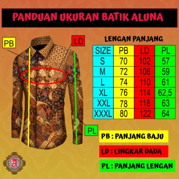Kemeja Batik Pria Semi Tulis Full Furing Adhem Bahan Katun Primisma Batik Aluna PTS 009