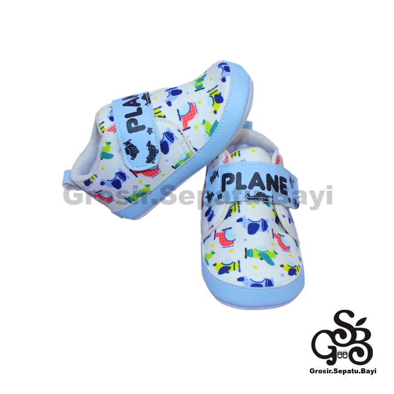 sepatu bayi baby shoes prewalker laki laki perempuan umur 2 - 12 bulan model PLANE pesawat ringan &amp; fleksibel