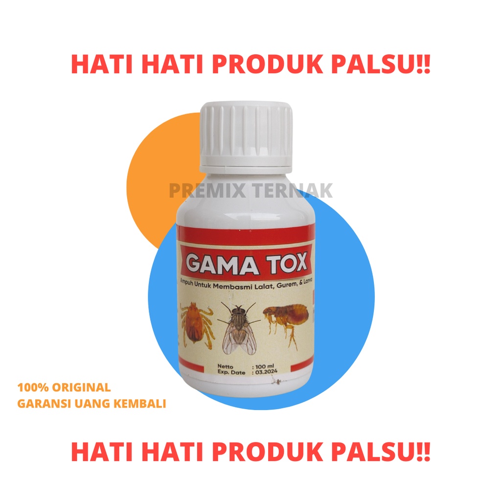 GAMA TOX 100ml - Pembasmi Larva Lalat Gurem Kutu Ampuh - Racun Lalat Obat Larva Gurem - Obat Kutu Kambing - Obat Kutu Ternak - Obat Lalat Spray - Anti Kutu Semprot