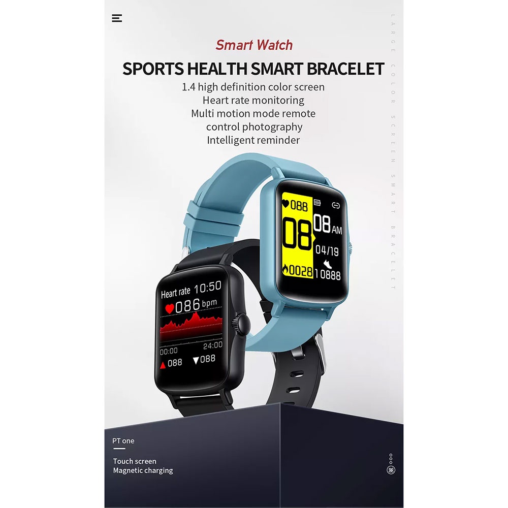 SKMEI Smartwatch Sport Fitness Tracker Heart Rate - PT One - Black