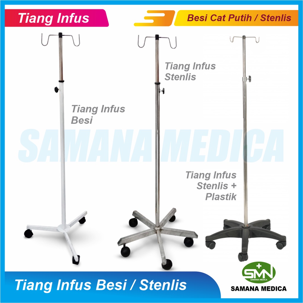 TIANG INFUS STENLIS dan BESI CAT Kualitas Premium MURAH Tiang Infus Kaki 3 dan 5