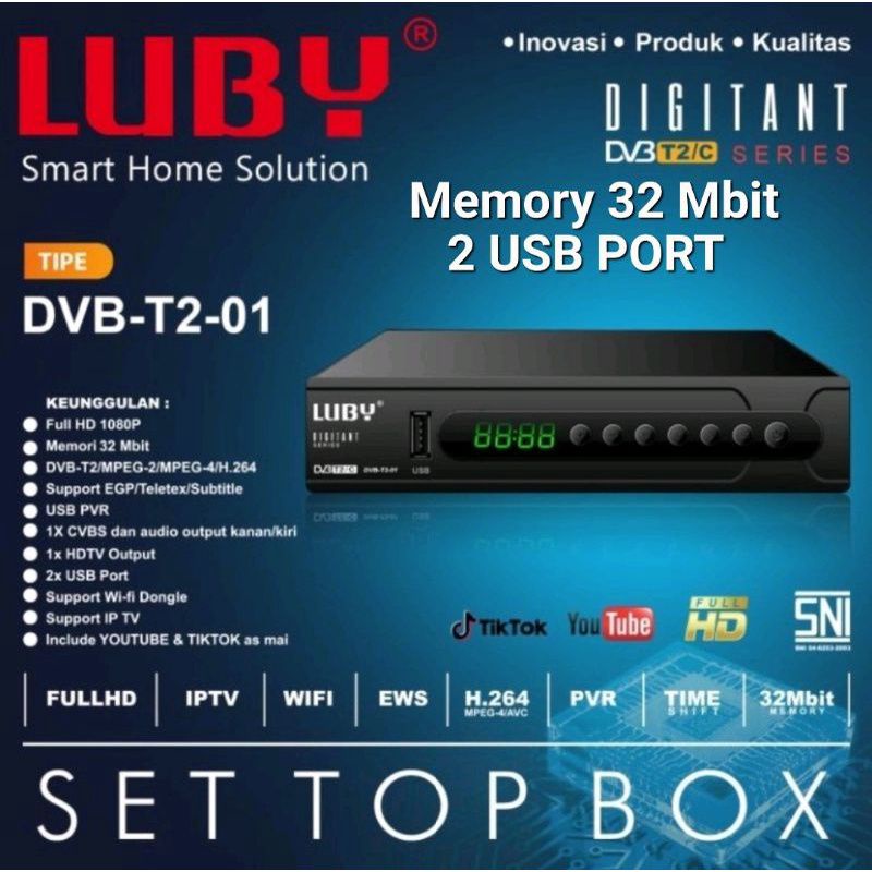 LUBY SET TOP BOX TV DIGITAL SMART HOME SOLUTIONS DVB T2-02 / T2-01