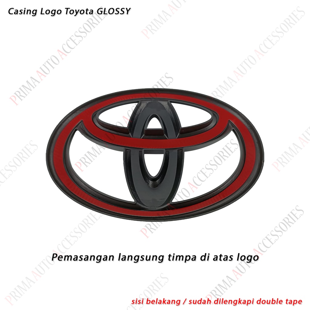 Casing Logo Toyota Hitam Glossy 13 cm