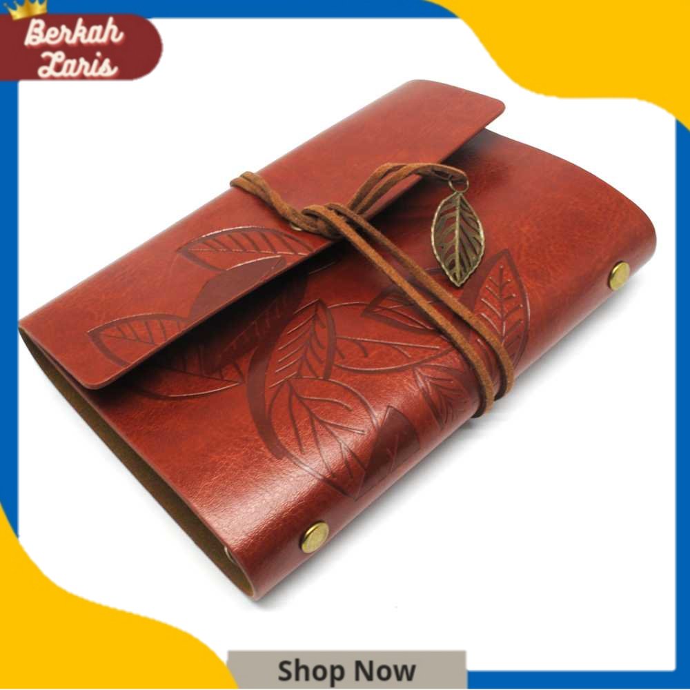 

PHANTACI Buku Catatan Binder Kulit Retro Leaf Kertas B7 - BSD666 Berkah Laris
