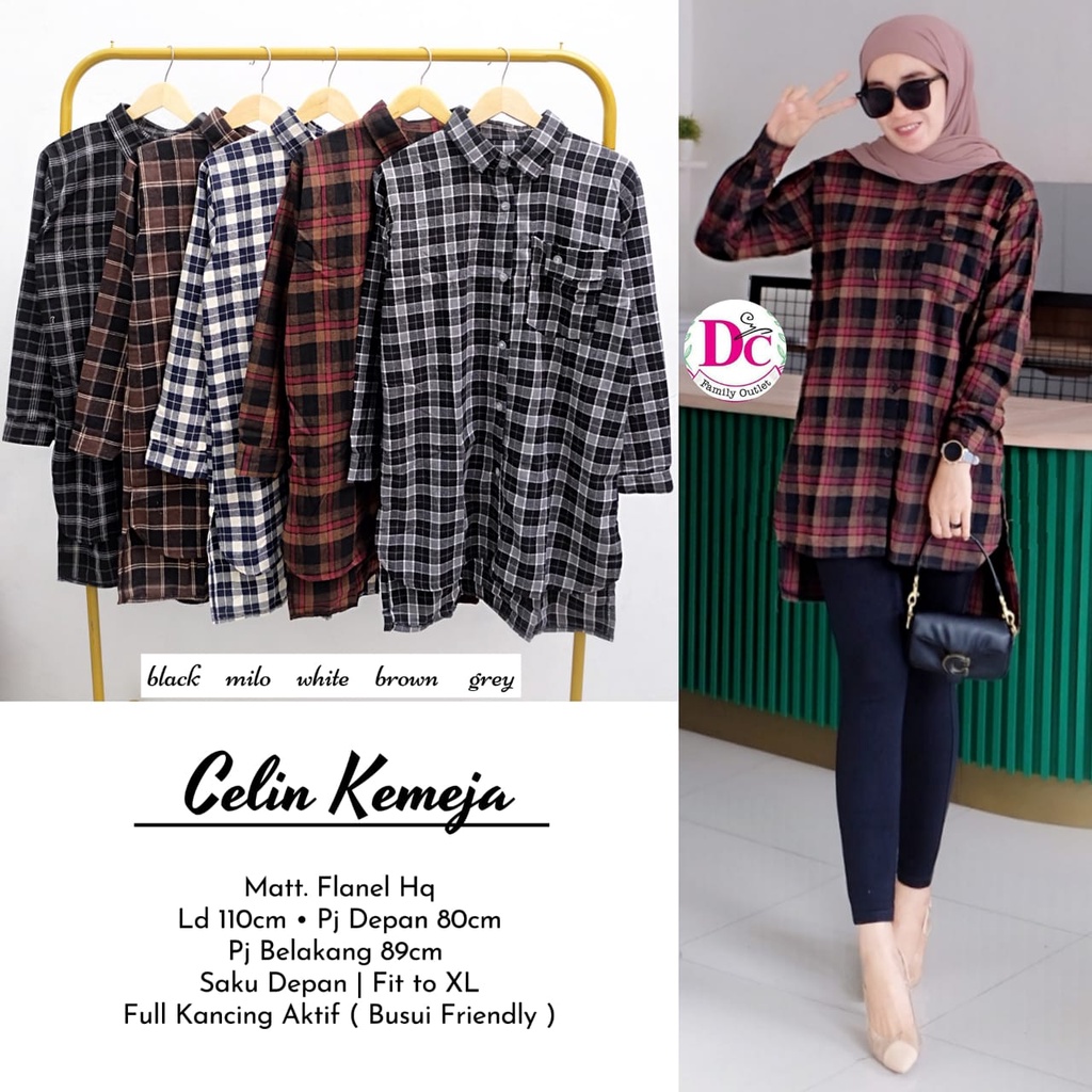 [FREE GIFT] NEW KEMEJA FLANEL WANITA CELIN BY DC FAMILY