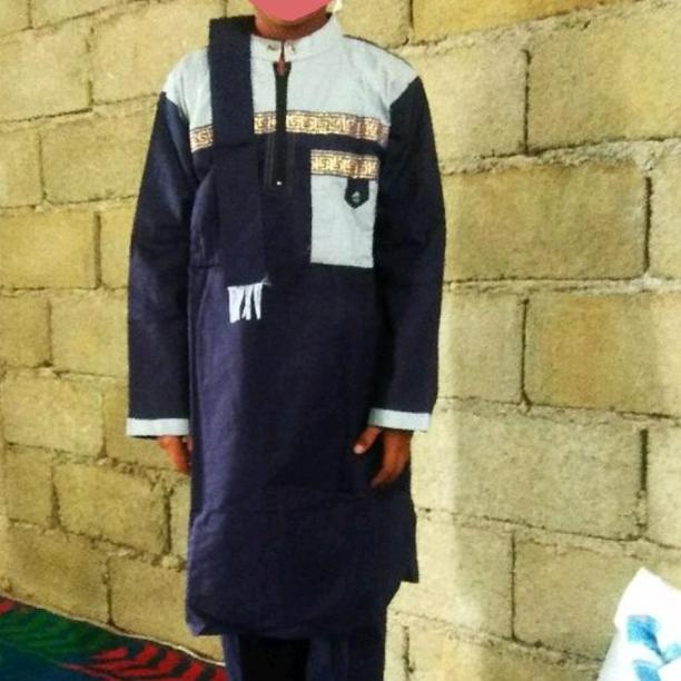 setelan koko anak laki laki baju muslim pakistan panjang usia 1-12 thn - navy, 1-2thn