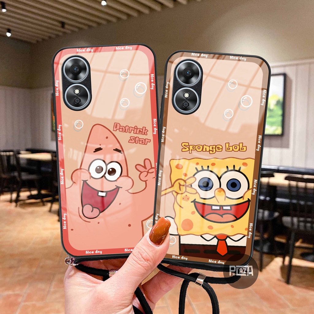 [K129] Softcase Kaca Akrilik Couple + Tali for All Type | OPPO | VIVO | REALME | XIAOMI | INFINIX | SAMSUNG | IPHONE | A17 Y35 Y22 Y16 A04 A04S C33