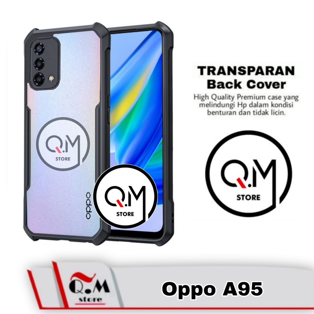 Case Oppo A95 Shockproof Transparent Armor Casing Pelindung Back Cover