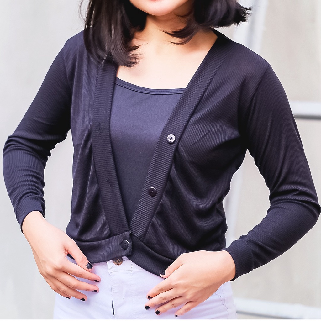 MakeGrosir - CARDIGAN KNIT RIB | CARDY CROP RAJUT