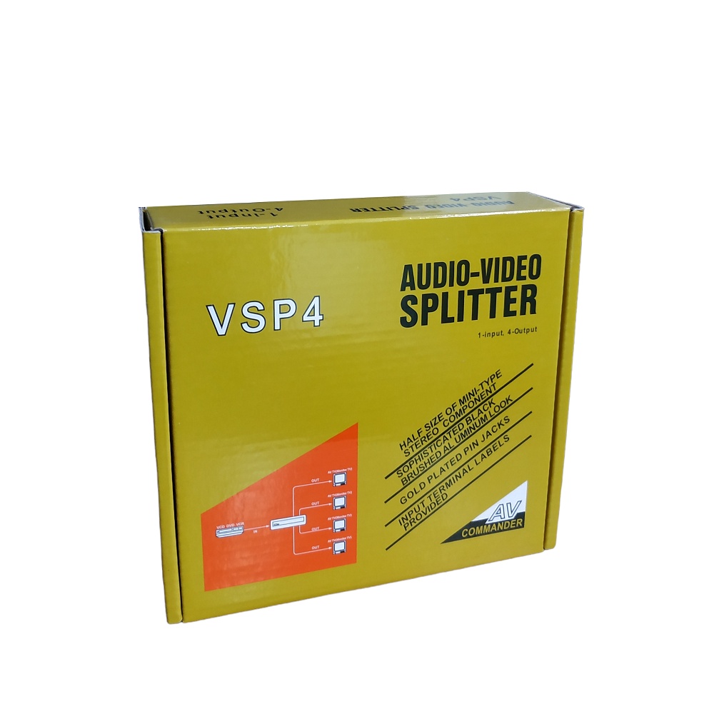 Audio Video Splitter RCA  4 Port AV Commander