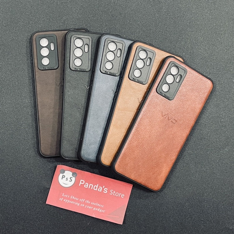 Leather Case Vivo V23e Softcase Kulit Elegan Casing Slim Fit