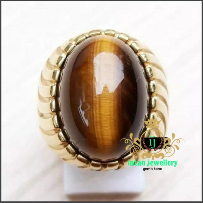 BARU READY CINCIN BATU AKIK TIGER EYE/SEPAH BULU MACAN Asli bergiwang mantap MURAH