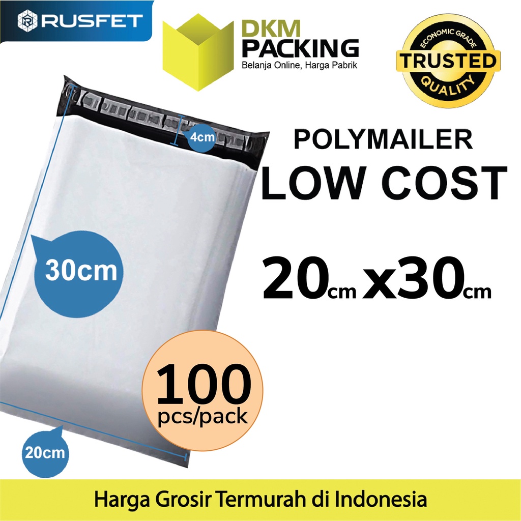 

Plastik Polymailer PACK LOW COST Amplop Polimailer PUTIH 20x30 RUSFET