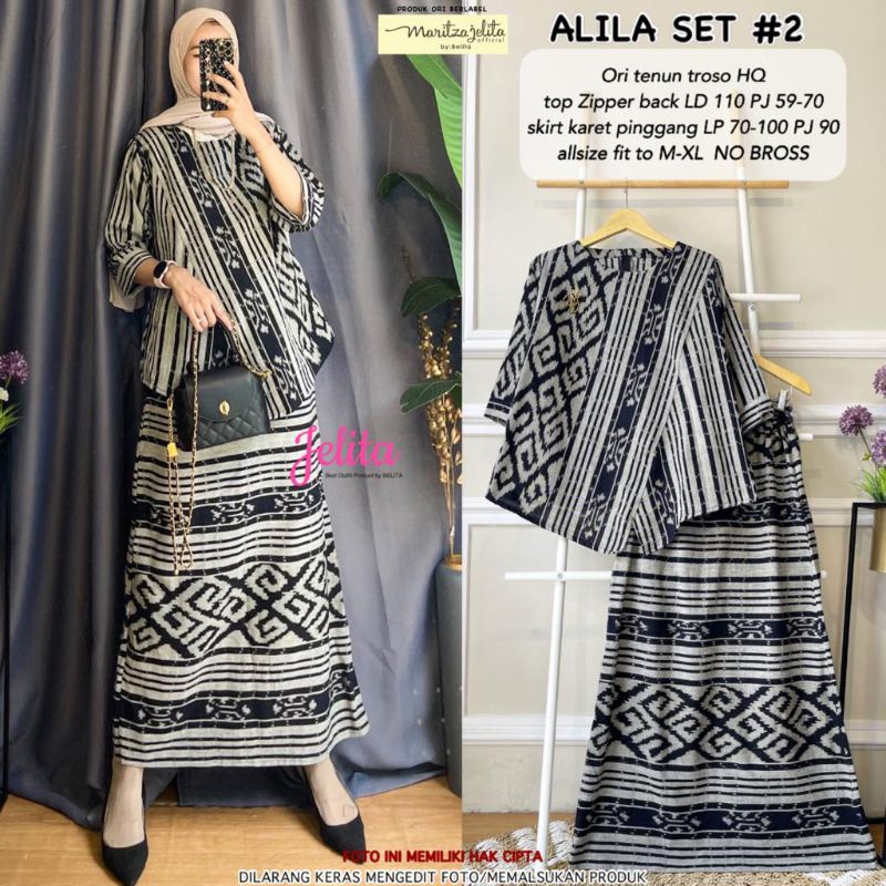 SETELAN BAJU ROK TENUN TROSO LD110CM / ALILA SET #2