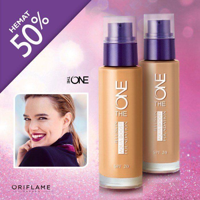[BIG SALE] The One Illuskin Aquaboost Foundation SPF20 - Foundation Wajah - Porcelain o5 22 Oriflame