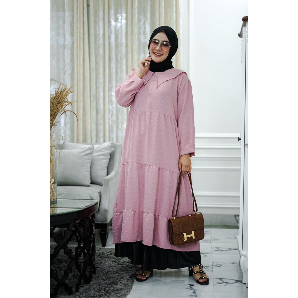 PIK - Tunik Gamia (KERAH LANCIP) /Mini Dress Muslim/ Pakaian Wanita/ Tunik Jumbo