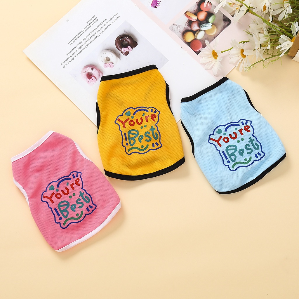 Kaos Tank Top Tanpa Lengan Motif Print Kartun Ukuran XS-2XL Untuk Anjing / Kucing Peliharaan