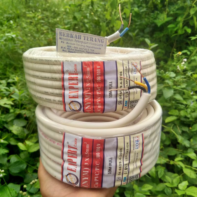 Kabel NYM Expert 2x1.5m 3x1.5m 10meter full SNI LMK