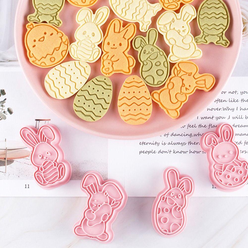 Top 8pcs/set 3D Easter Rabbit Food Fondant Plastik Plunger Cookie Cutter